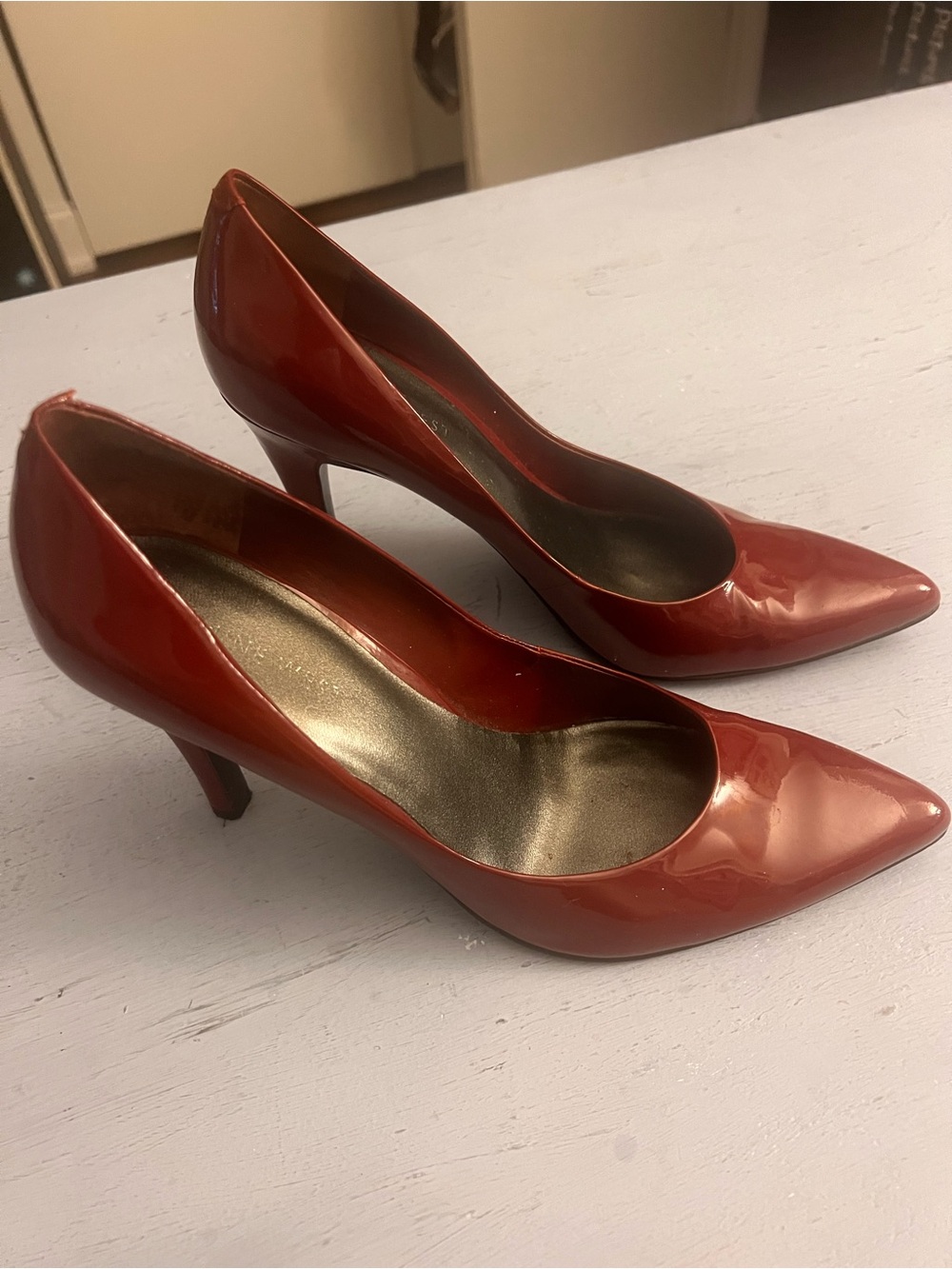 Nine West Red Patent Pointed-Toe Pumps